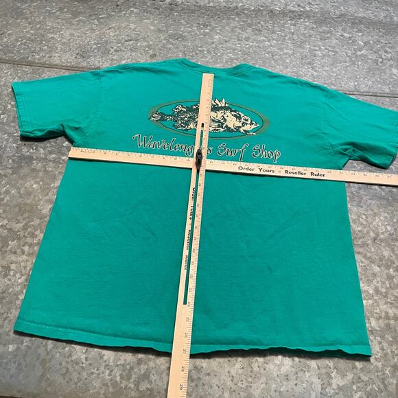 Wavelengths Surf Shop Morro Bay Tee Shirt Mens XL Green Surfing California Beach - Picture 9 of 11